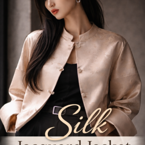 Champagne Silk Mandarin Jacket – Modern Chinese Jacquard Coat