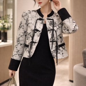 Ink Blossom Cropped Jacket