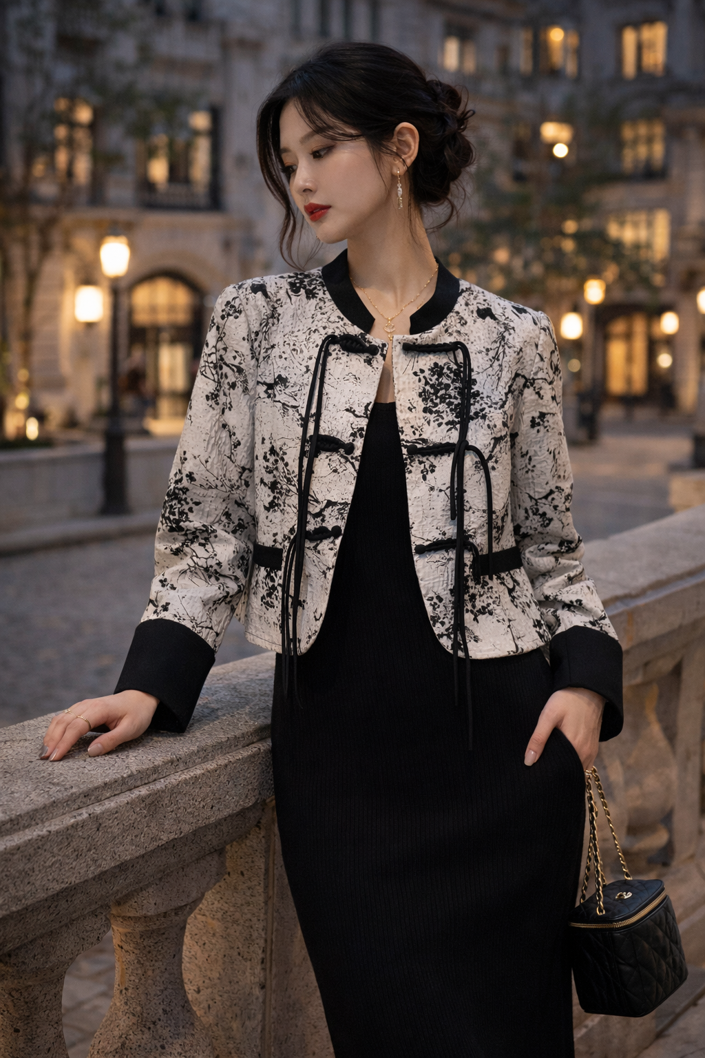 Ink Blossom Cropped Jacket - Image 3