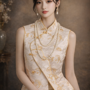 Handmade Phoenix Embroidery Vest - Silk-like Brocade Chinese Waistcoat