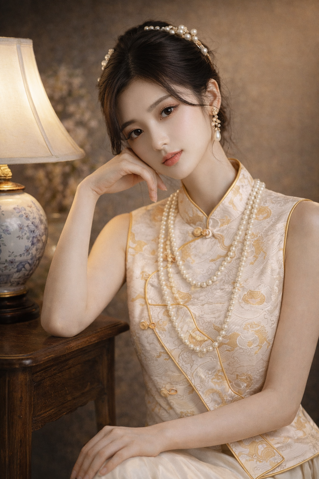 Handmade Phoenix Embroidery Vest - Silk-like Brocade Chinese Waistcoat - Image 3