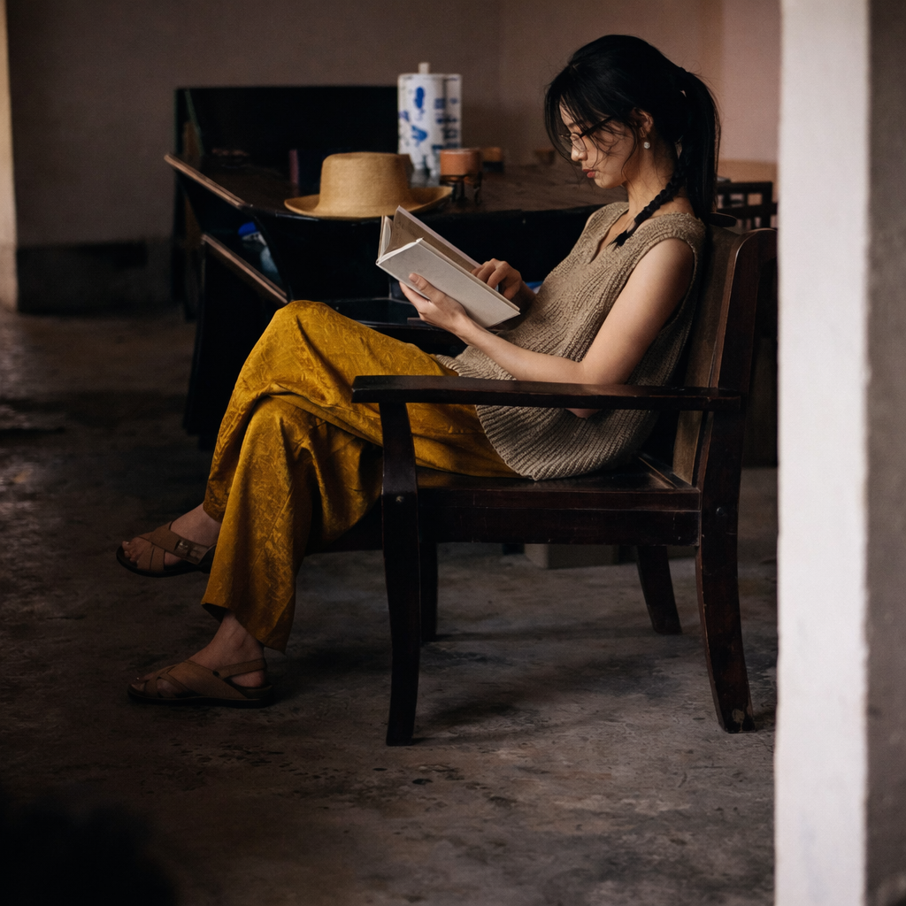 Golden Harvest Mulberry Silk Relaxed Pants - Image 4