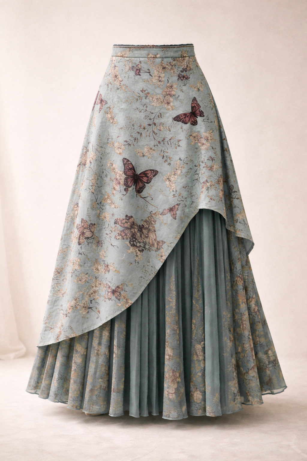 Butterfly Garden Asymmetrical Layered Maxi Skirt - Image 5